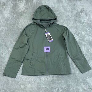 32 Degrees Heat Womens Size XS Green Full-Zip Hoodie Jacket Softshell a1685